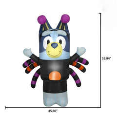 Gemmy Bluey in lawn showing 5 ft scale and easy placement advantage