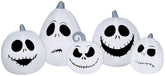 Gemmy front view of Jack Skellington white pumpkin inflates quickly and creates curb appeal