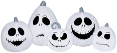 Gemmy front view of Jack Skellington white pumpkin inflates quickly and creates curb appeal