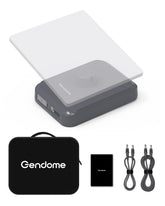 GENDOME front view of StarGrid kit showing battery and case, convenient portability