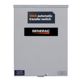 Generac transfer switch front panel showing enclosure and mounting for safe whole-home backup
