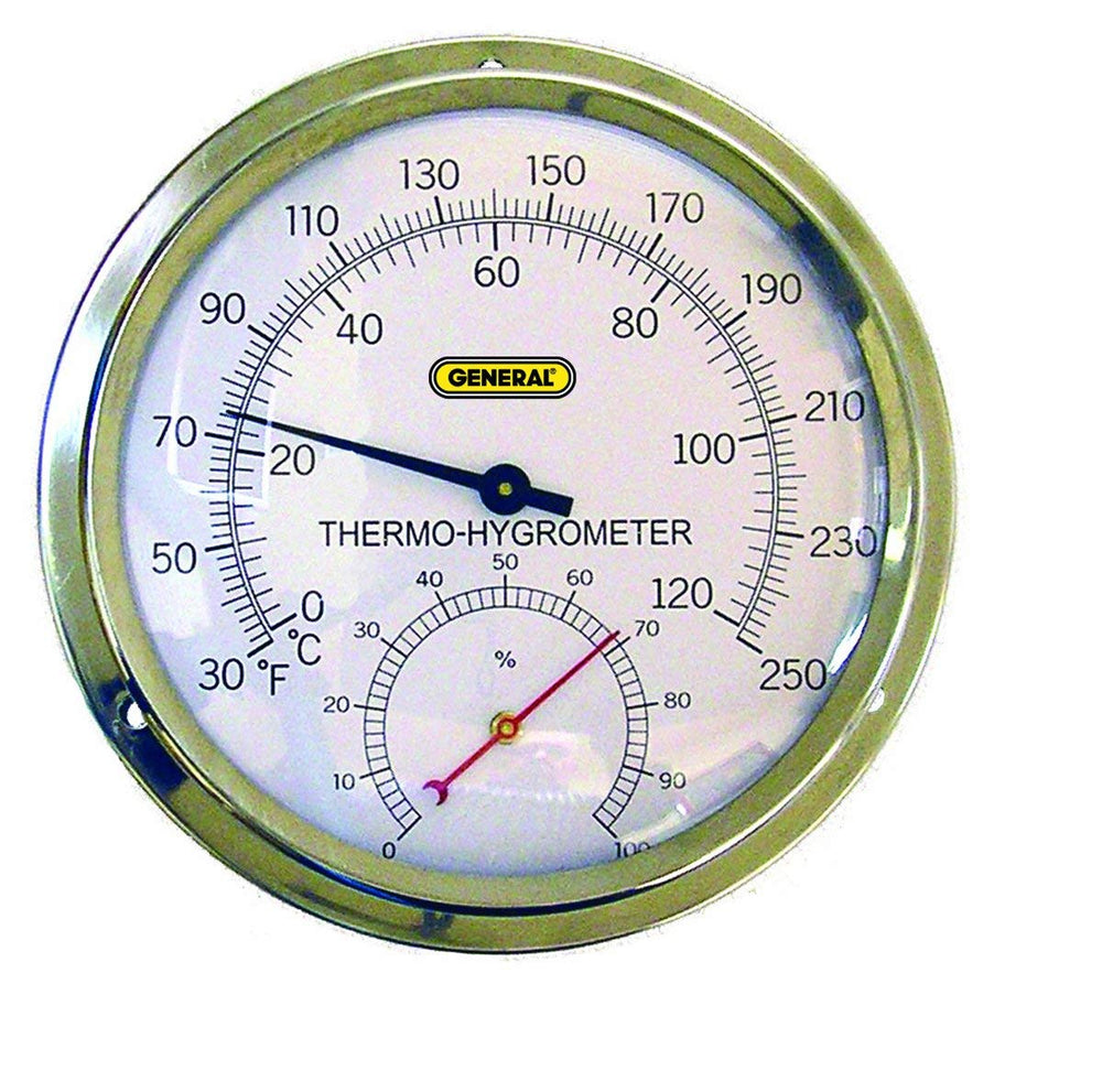General Tools A600FC front panel view showing stainless steel case and clear dual-scale dial for quick monitoring