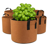 Generic 10 gallon grow bag front view showing sturdy shape and supportive soil