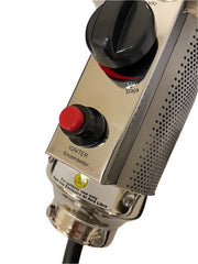 Generic brand stainless-steel emitter close-up highlighting durable finish and even heat output