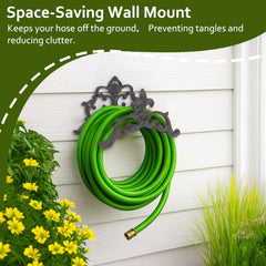 Generic cast iron hose holder side profile displaying compact wall-mount benefit