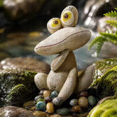 Generic frog statue front view showing whimsical pose and curb appeal