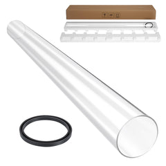 Generic front view of replacement quartz tube showing clear fit and brand compatibility