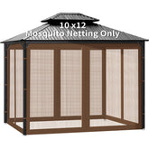 Generic gazebo netting front view showing full 10x12 coverage and insect protection