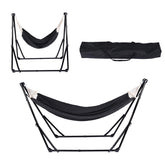 Generic brand front view of hammock and stand showing full setup and versatility