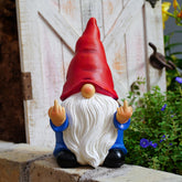 Generic middle finger gnome front view showing retro colors and bold presence