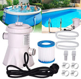 Generic pool pump front view showing compact design and easy setup benefits