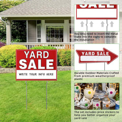 Generic brand stakes and signs placed in grass for stable outdoor placement
