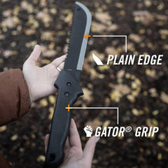 Gerber Gator machete jr handle texture highlighting gator grip for secure control