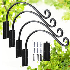 GESTONE front view of four-pack plant hanger brackets showing complete kit and screws