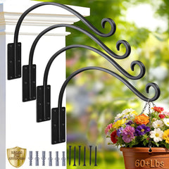 GESTONE front view of four heavy-duty plant hanger brackets showing sturdy design and capacity