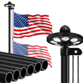 GHOSOONE full 25ft flag pole front view shows durability and curb appeal