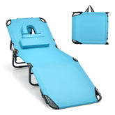 GIANTEX chaise front view showing reclining options and comfort