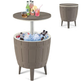 GIANTEX front view showing cooler side table and taupe finish benefit of visual appeal