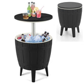 GIANTEX front view showing cooler side table and wood-style finish for durable outdoor use