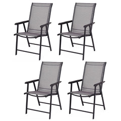 GIANTEX front view open four-chair set showing compact seating and style