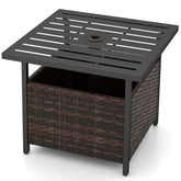GIANTEX front view of side table showing stable umbrella support and modern look