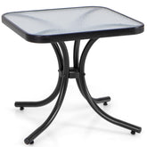 GIANTEX front view of square patio table showing sleek silhouette and sturdy use