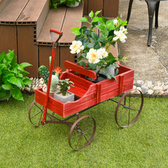 GIANTEX side profile of wagon planter illustrating stable raised bed and easy access