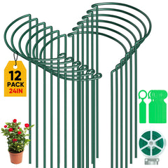 Gicare front view of 12-pack green half-round cages showing value and sturdy protection