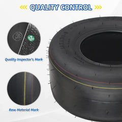 GICOOL smooth tread close-up showing rubber texture and even ground contact for turf protection