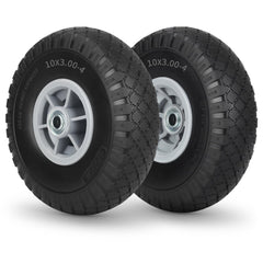 GICOOL front-facing wheel assembly showing full 10-inch tire and hub, long-lasting replacement