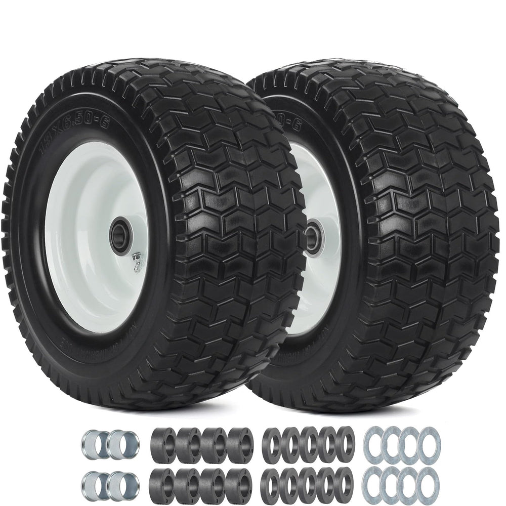 GICOOL front view assembled wheel showing solid tire and hub, durable replacement