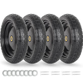 GICOOL front view of full wheel assembly showing durable rim and tire benefit: long-lasting replacement