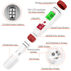 GIDIGI platinum electrode close-up with anti-oxidation sponge for durable accurate measurements