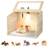 GIFANK front view brooder box showing compact portable coop and easy setup