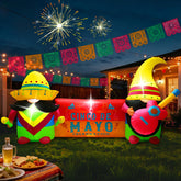 GIFTFIND front view of 8ft Cinco de Mayo inflatable, high curb appeal