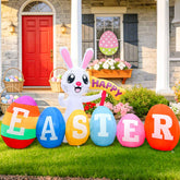 GIGLIM front view of inflatable bunny showing festive curb appeal