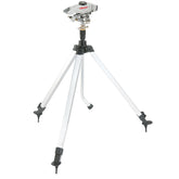 GILMOUR tripod sprinkler front view showing stable tripod and full coverage