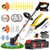 Ginzyaiy full assembled weed wacker showing compact cordless design and easy handling
