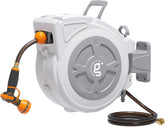 Giraffe Tools front view wall-mounted reel showing tidy storage and easy access
