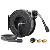 Giraffe Tools front view showing reel housing and hose with organized storage benefit