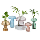 Glasseam mushroom vases front group view showing decorative cluster and propagation benefit