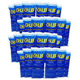 GLB front packaging showing 1-pound 24-pack and clear labeling for easy storage