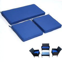GleamFolly front view of navy three-piece cushion set showing fit and color benefit comfort