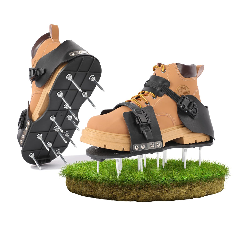 GlimHirVox front view showing full aerator shoes and stable platform benefit