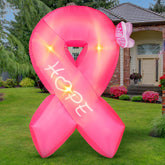 Glimin front ribbon display showing bright pink awareness symbol and curb appeal