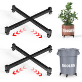 GLISWAM front view of two adjustable plant dollies showing sturdy metal frame and wheels — mobility benefit