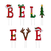 Glitzhome front view of BELIEVE letter stakes showing full set benefit of curb appeal