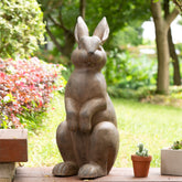 Glitzhome bronze rabbit front view showing charming focal decor benefit
