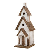Glitzhome church birdhouse front view showcasing vintage charm and bird shelter