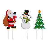 Glitzhome front packaging showing three metal holiday stakes for easy selection